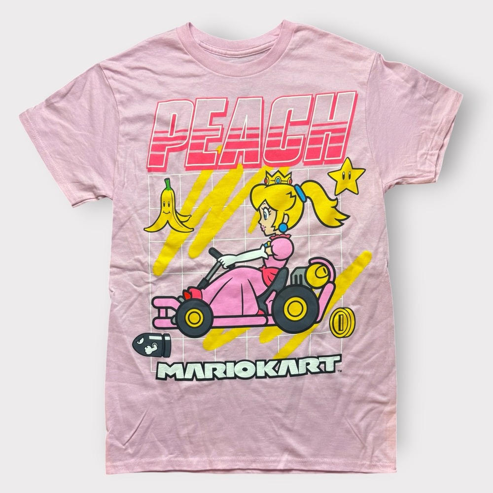 Nintendo Mario Kart Princess Peach Pink Graphic T-Shirt Small‎ Hybrid Apparel